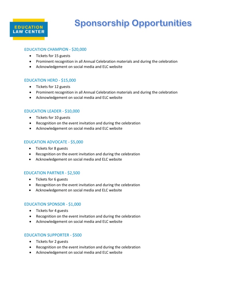 List of sponsorship levels